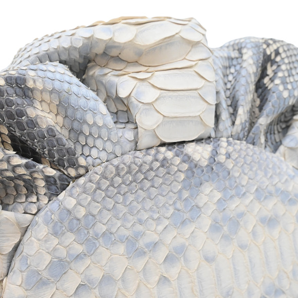 Nancy Gonzalez Light Gray & Cream Snake Leather Shoulder Bag - Picture 4 of 15